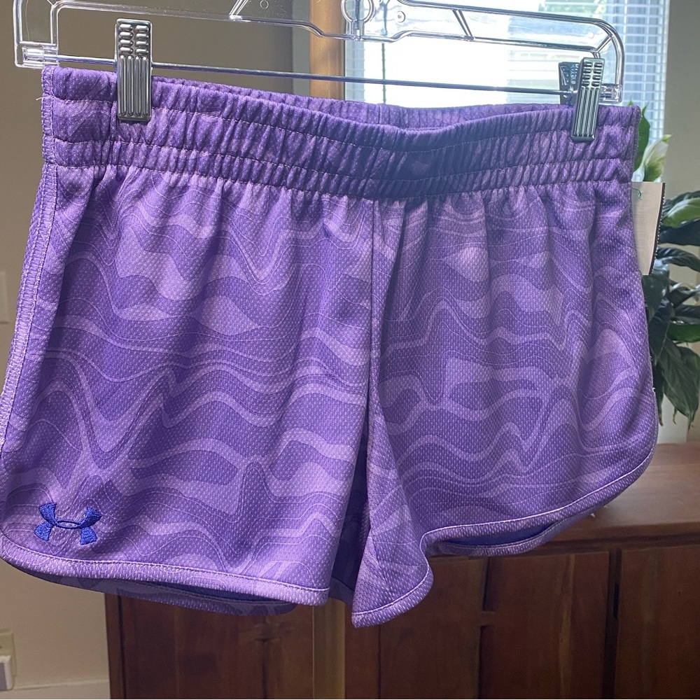 Under Armour Purple Athletic Shorts Elastic Waistband